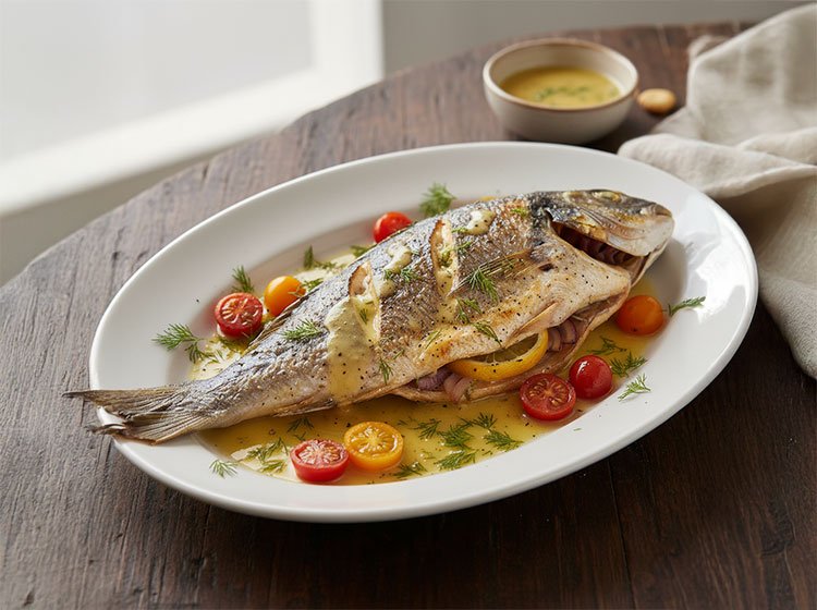Greek-Style Roasted Branzino